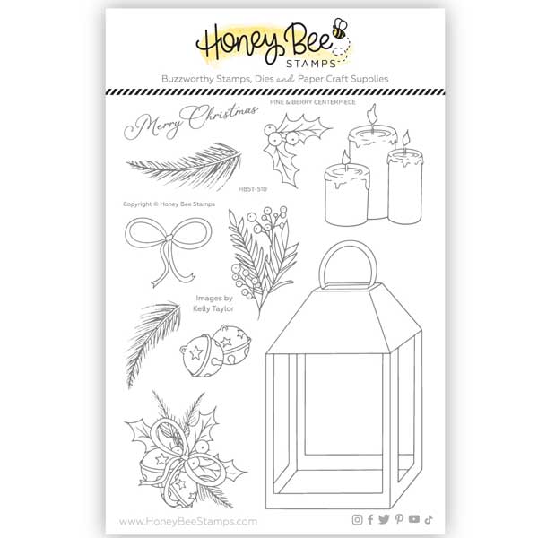 Honey Bee Stamps Pine &amp; Berry Centerpiece Stamp