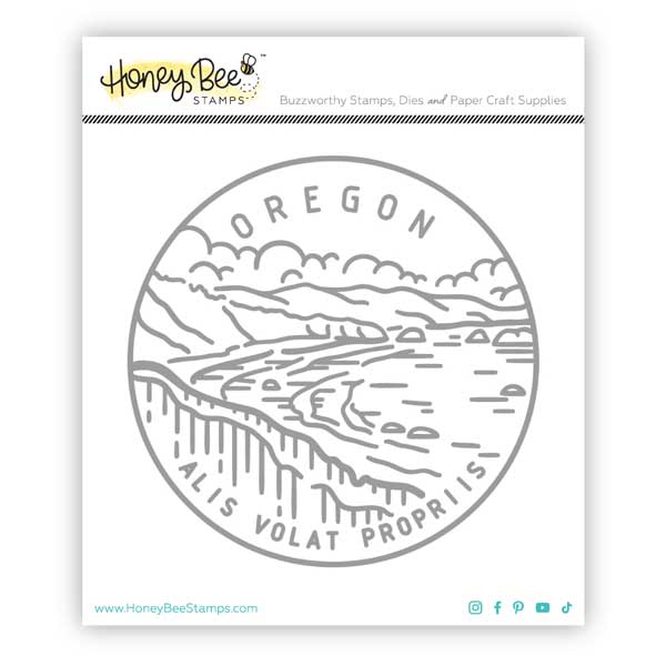 Honey Bee Stamps 50 States Circles Stamp - Oregon