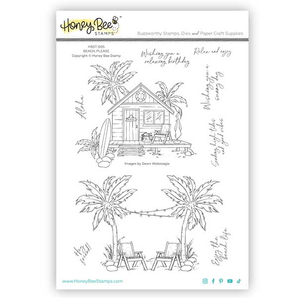 Honey Bee Stamps Beach Please Stamp