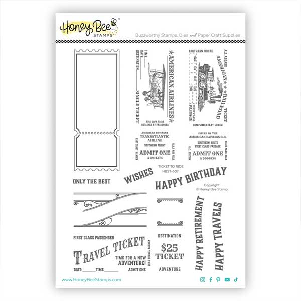 Honey Bee Stamps Ticket To Ride Stamp