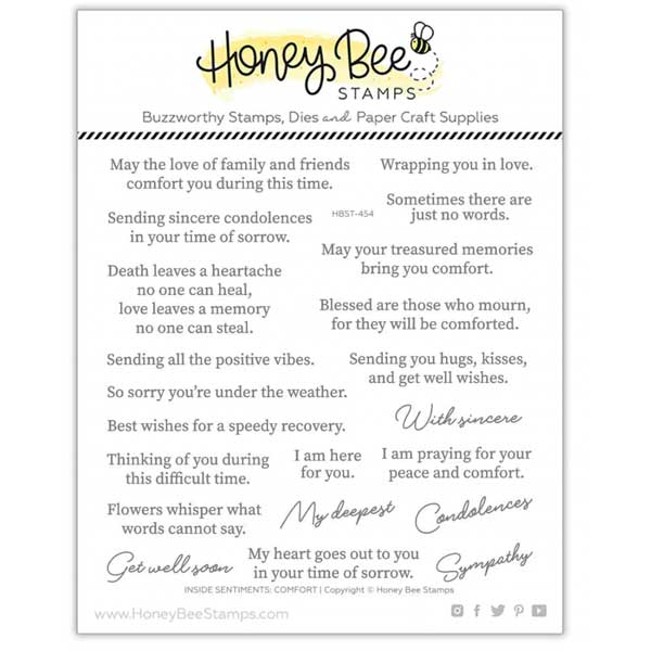 Honey Bee Stamps Inside Sentiments: Comfort Stamp