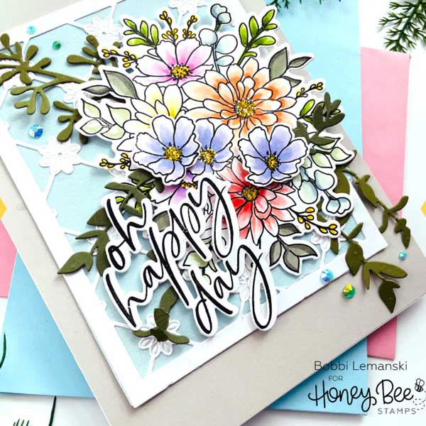 Honey Bee Stamps Daisy Layers Bouquet Stamp