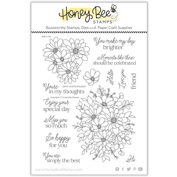 Honey Bee Stamps Daisy Layers Bouquet Stamp