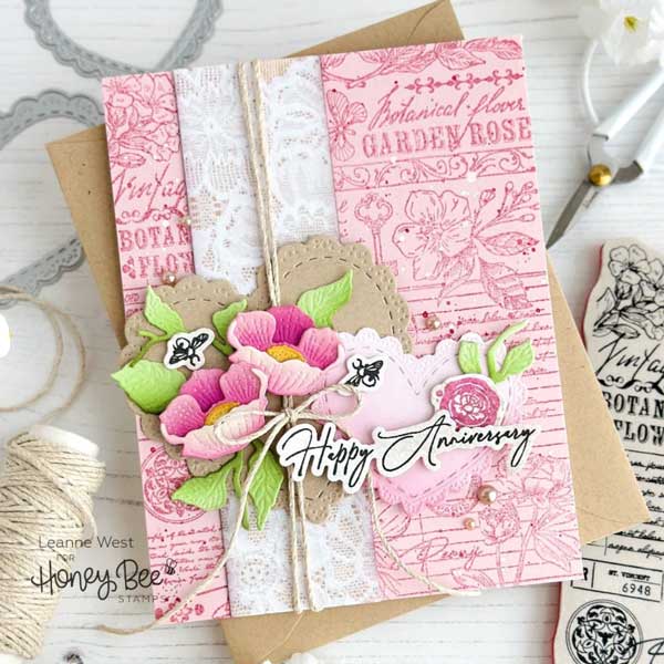 Honey Bee Stamps Vintage Flora Background Stamp