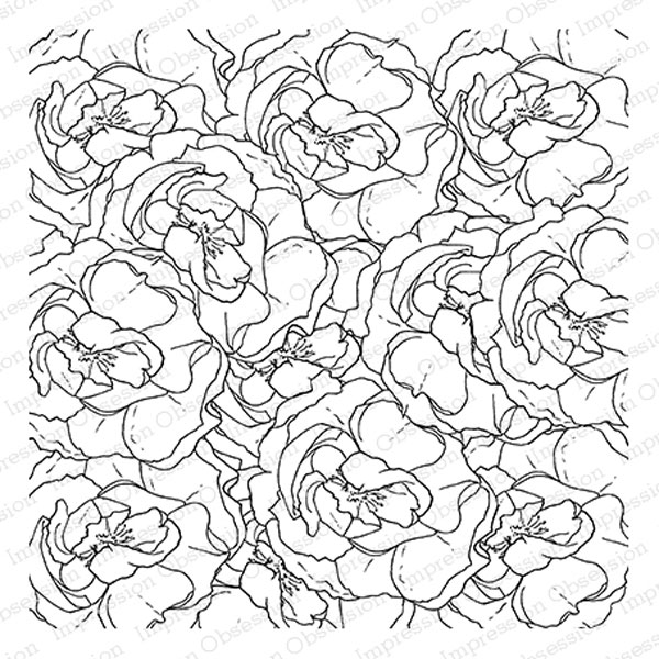 Impression Obsession Layered Roses Cover-a-Card Background Stamp