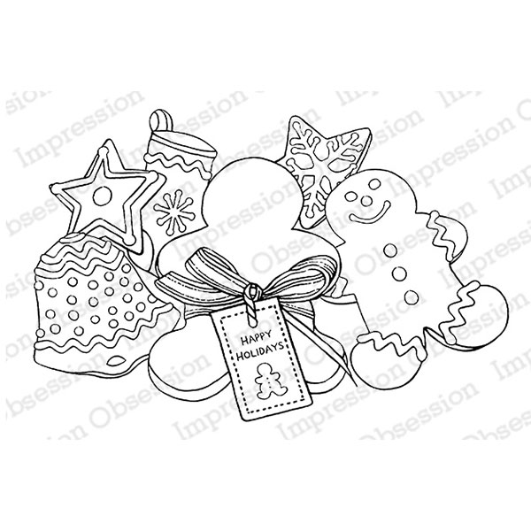 Impression Obsession Christmas Cookies Cling Stamp