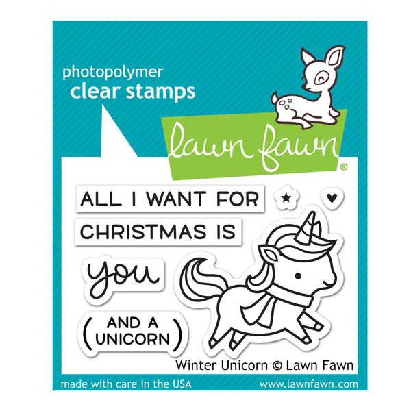 Lawn Fawn Winter Unicorn Stamp Set