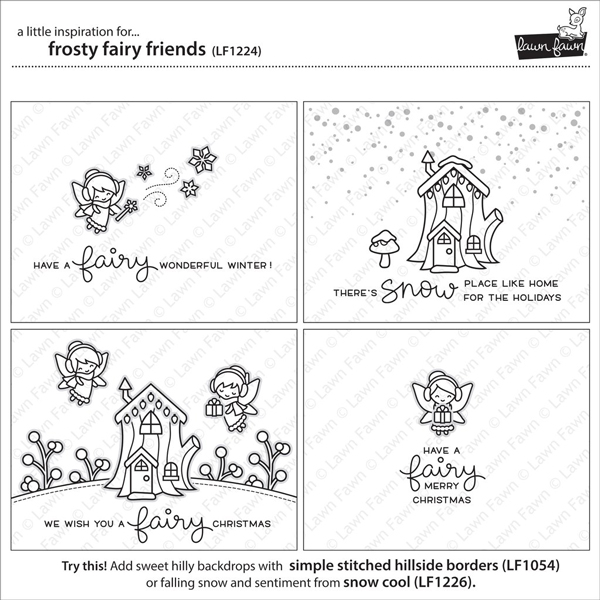 Lawn Fawn Frosty Fairy Friends Stamp Set &lt;span style=&quot;color:red;&quot;&gt;Blemished&lt;/span&gt;