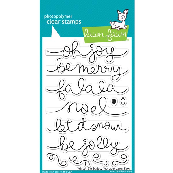 Lawn Fawn Winter Big Scripty Words Stamp Set