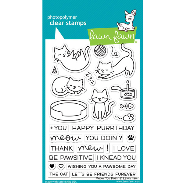 Lawn Fawn Meow You Doin&#039; Stamp Set