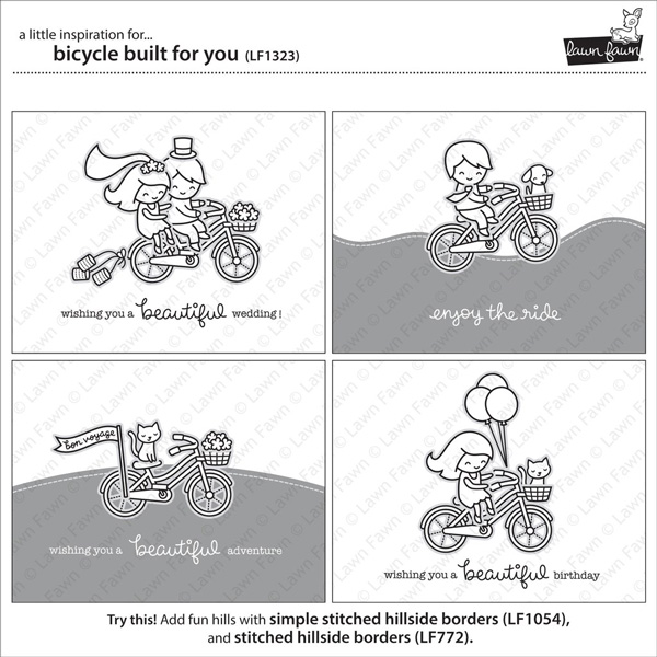 Lawn Fawn Bicycle Built for You Stamp Set