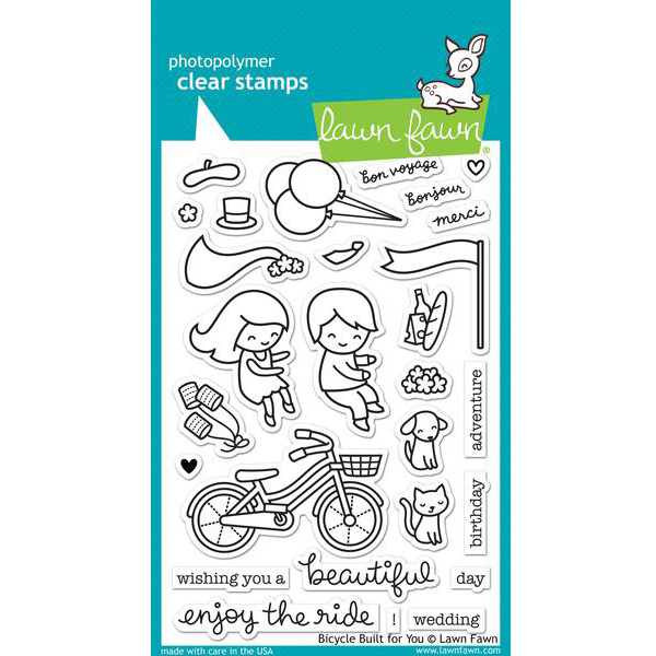 Lawn Fawn Bicycle Built for You Stamp Set