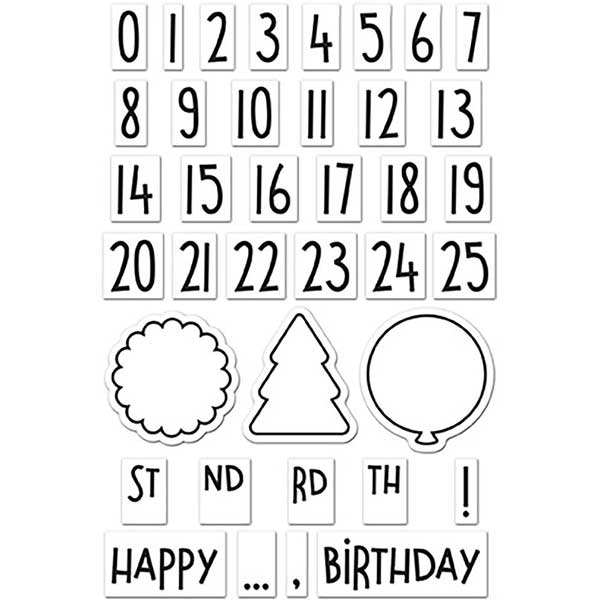 Lawn Fawn Celebration Countdown Stamp Set