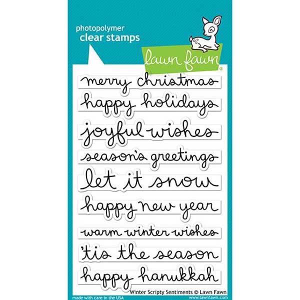 Lawn Fawn Winter Scripty Sentiments Stamp Set