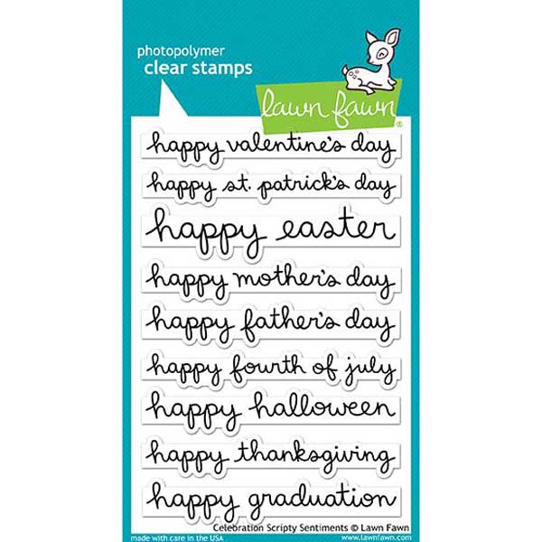 Lawn Fawn Celebration Scripty Sentiments Stamp Set