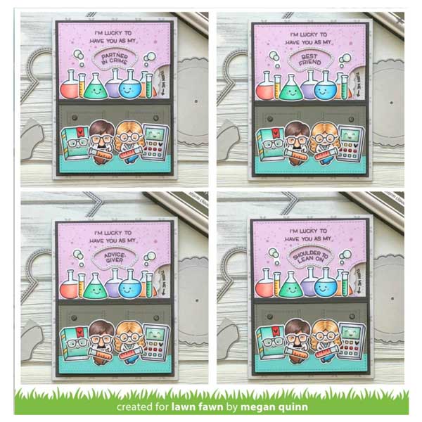 Lawn Fawn Reveal Wheel Friends &amp; Family Sentiments Stamp Set