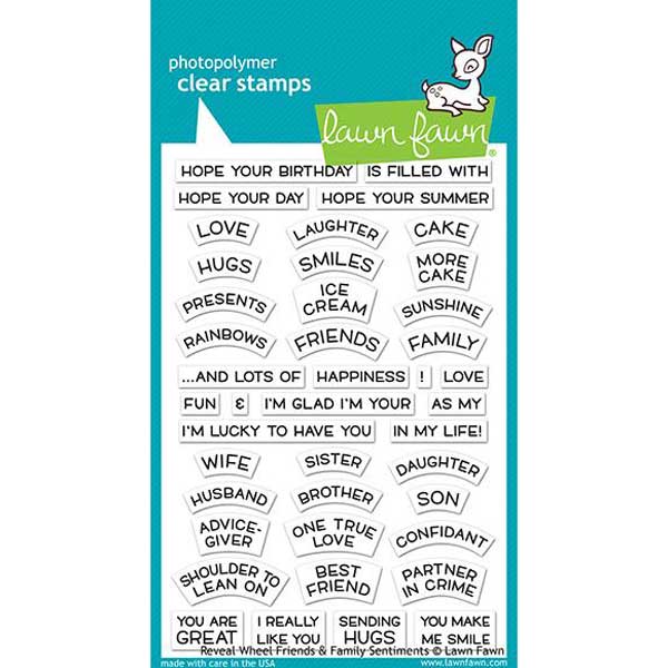 Lawn Fawn Reveal Wheel Friends &amp; Family Sentiments Stamp Set