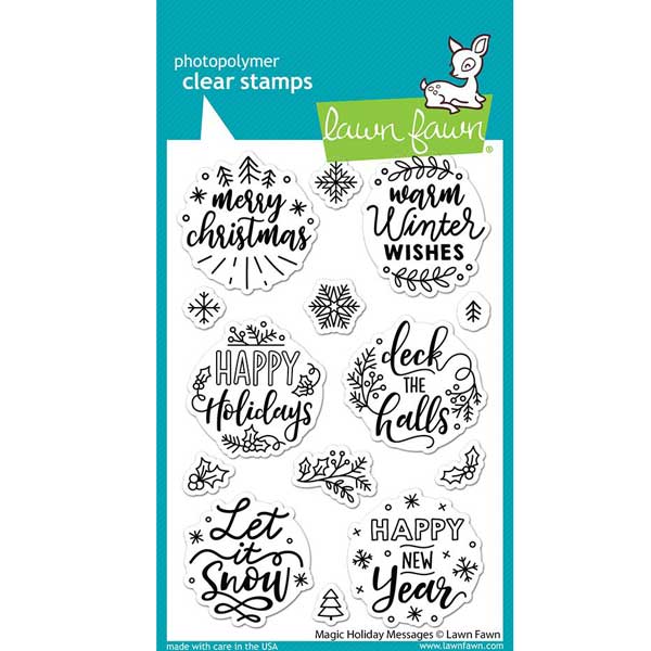 Lawn Fawn Magic Holiday Messages Stamp