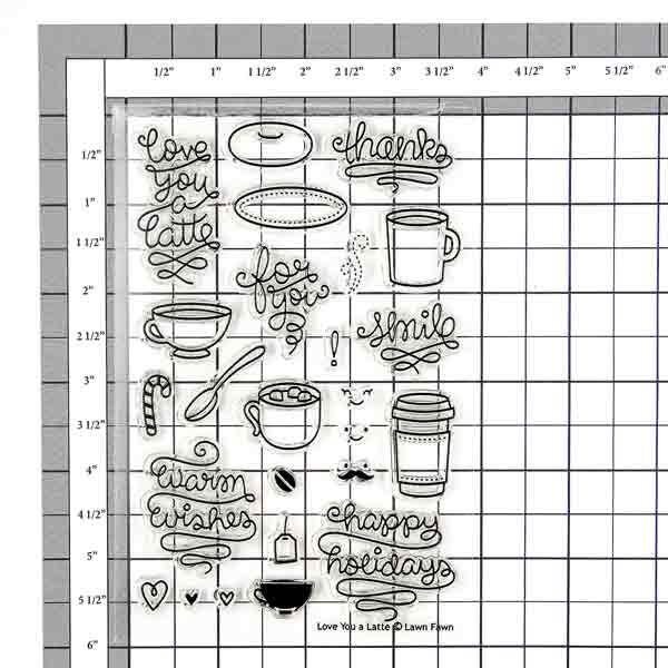 Lawn Fawn Love You A Latte Stamp Set
