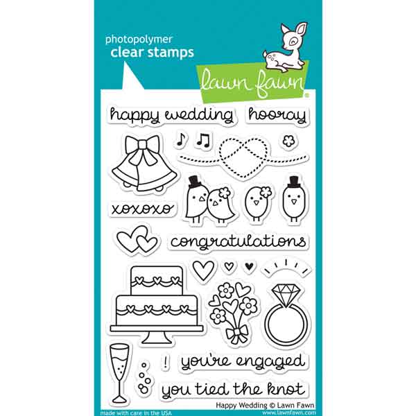 Lawn Fawn Happy Wedding Stamp Set &lt;span style=&quot;color:red;&quot;&gt;Blemished&lt;/span&gt;