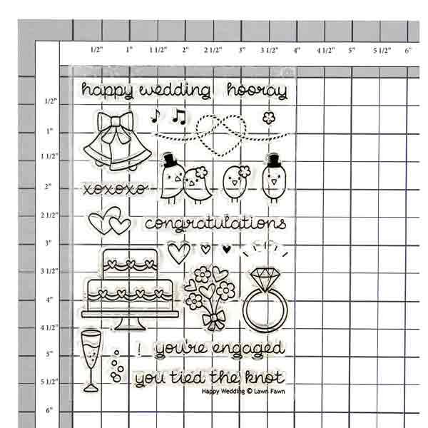 Lawn Fawn Happy Wedding Stamp Set &lt;span style=&quot;color:red;&quot;&gt;Blemished&lt;/span&gt;