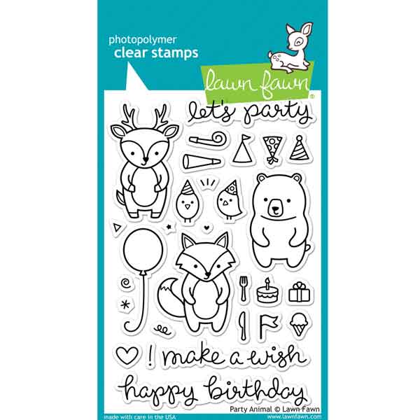 Lawn Fawn Party Animal Stamp Set &lt;span style=&quot;color:red;&quot;&gt;Blemished&lt;/span&gt;