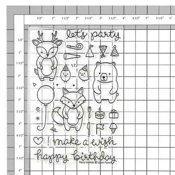 Lawn Fawn Party Animal Stamp Set &lt;span style=&quot;color:red;&quot;&gt;Blemished&lt;/span&gt;