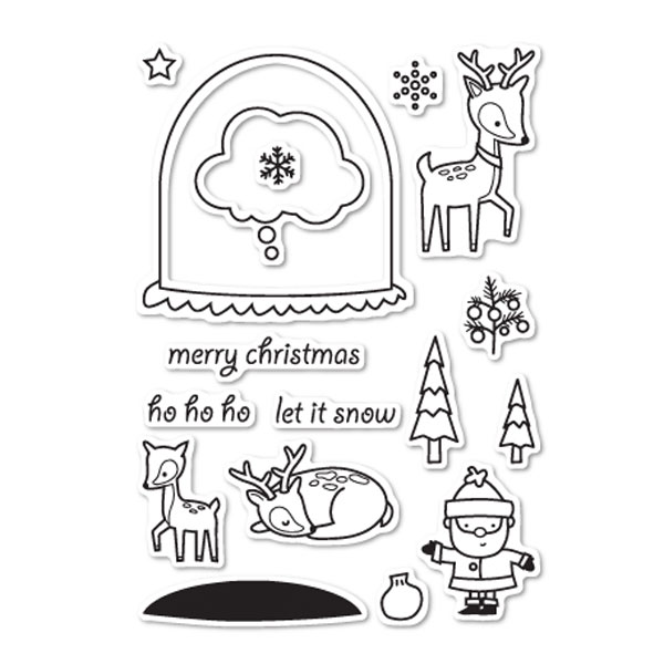 Memory Box Snowglobe Wishes Stamp Set