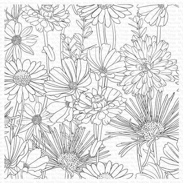 My Favorite Things Flower Field Background Stamp