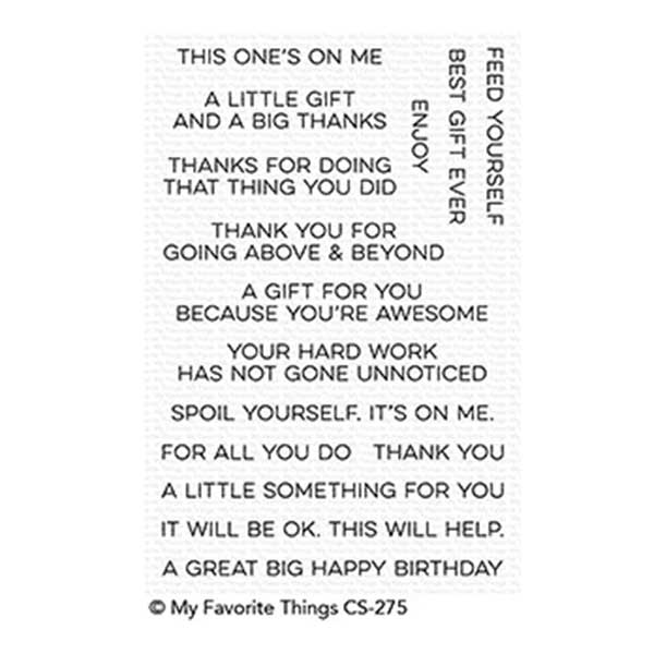 My Favorite Things Gift Card Greetings Stamp Set