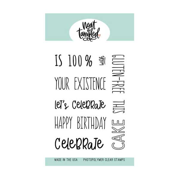 Neat &amp; Tangled Piece of Cake Sentiments Stamp Set &lt;span style=&quot;color:red;&quot;&gt;Blemished&lt;/span&gt;