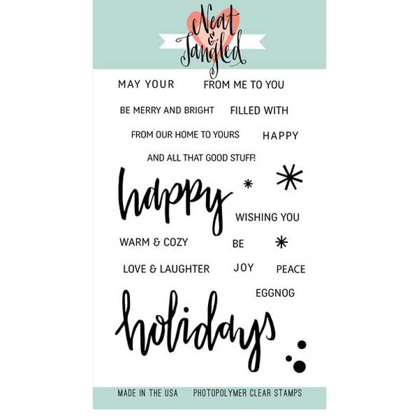 Neat &amp; Tangled Happy Holidays Stamp Set &lt;span style=&quot;color:red;&quot;&gt;Blemished&lt;/span&gt;