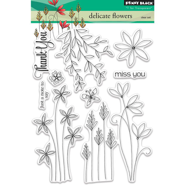 Penny Black Delicate Flowers Stamp Set