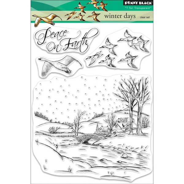 Penny Black Winter Days Clear Stamp Set