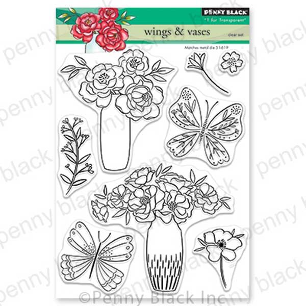 Penny Black Wings &amp; Vases Clear Stamp Set