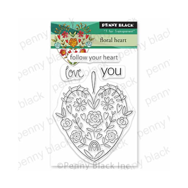 Penny Black Floral Heart Stamp