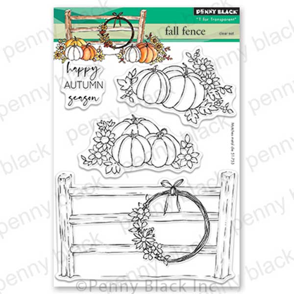 Penny Black Fall Fence Stamp