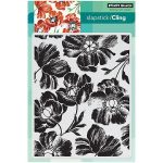 Penny Black Poppy Pattern Background Stamp