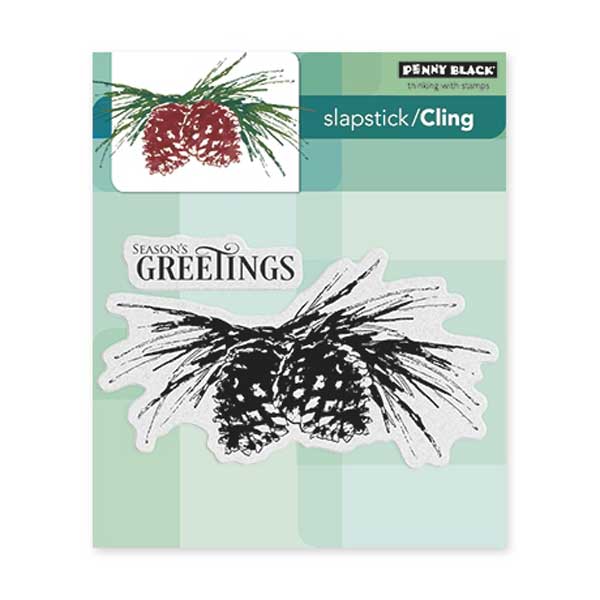 Penny Black Brush Pines Slapstick/Cling Stamp