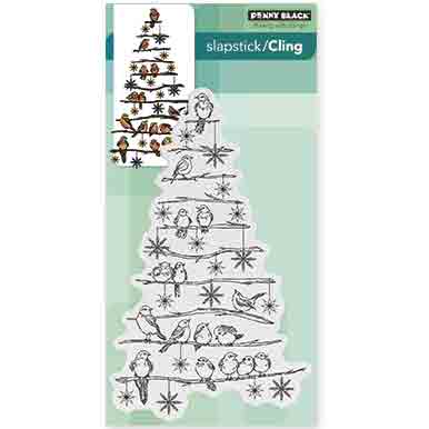 Penny Black Tree Chirps Slapstick Cling Stamp