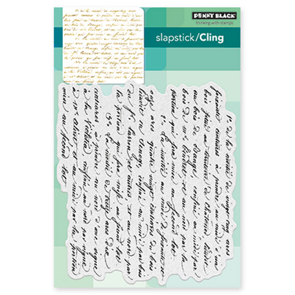 Penny Black Script Background Cling Stamp