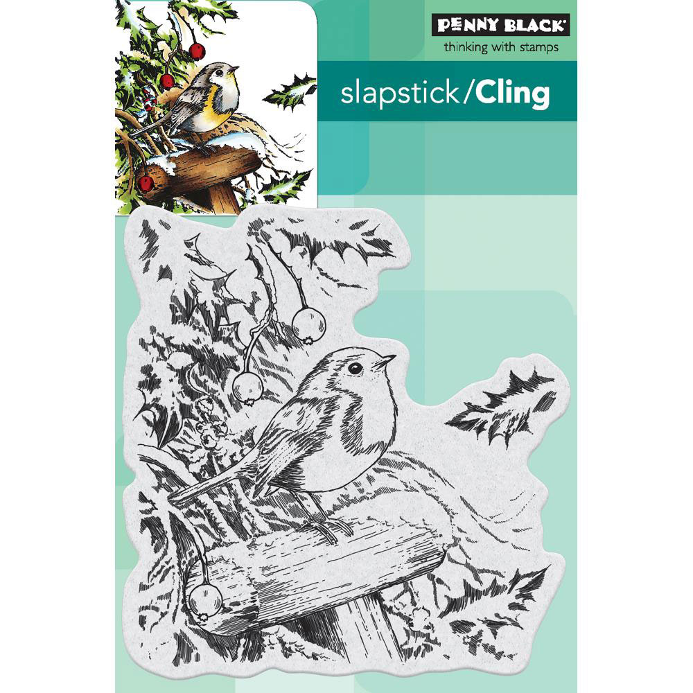 Penny Black Snowy Perch Slapstick/Cling Stamp