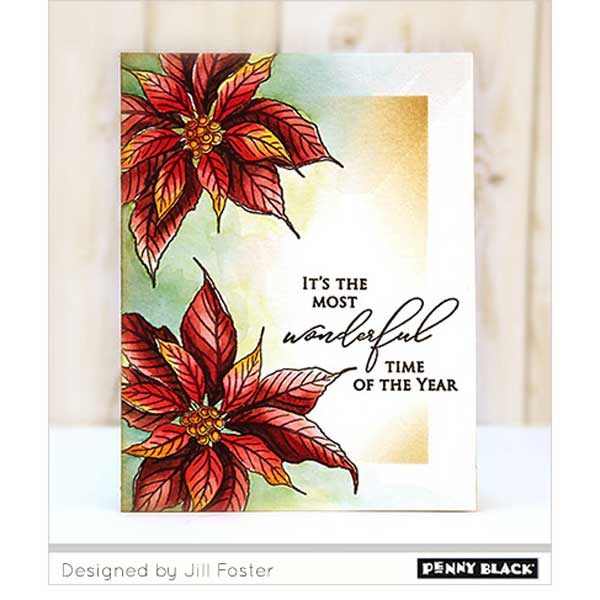 Penny Black Christmas Poinsettia Cling Stamp