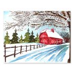 Penny Black Winter Barn Stamp