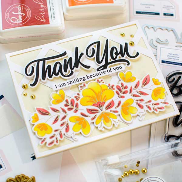 Pinkfresh Studio Brushed Sentiments Stamp Set