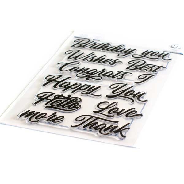 Pinkfresh Studio Brushed Sentiments Stamp Set