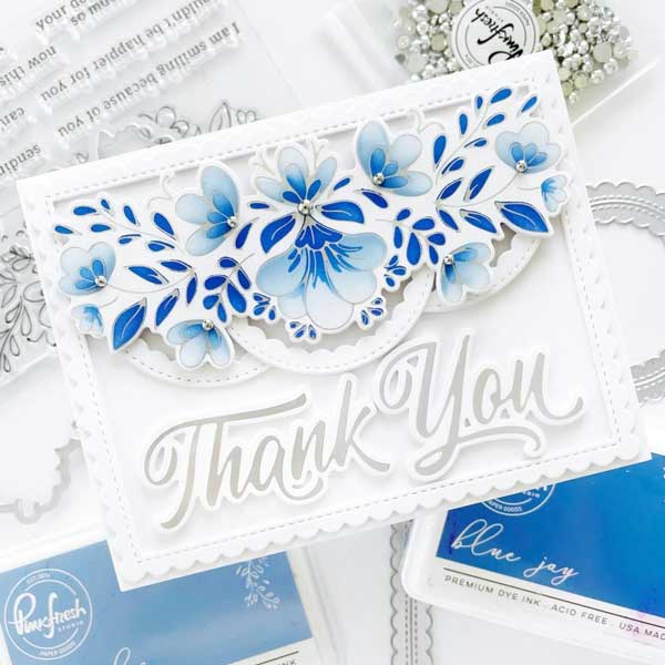 Pinkfresh Studio Charming Floral Border Stamp