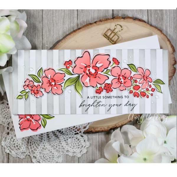 Pinkfresh Floral Notes Stamp Set