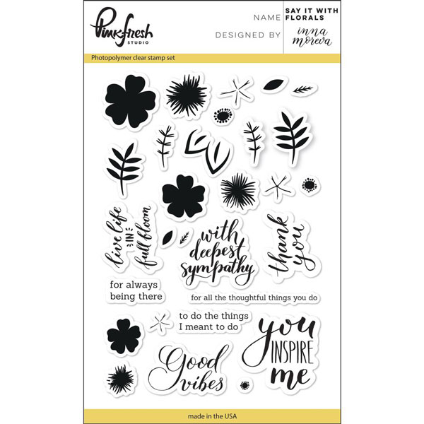 Pinkfresh Studio Say It With Florals Stamp Set