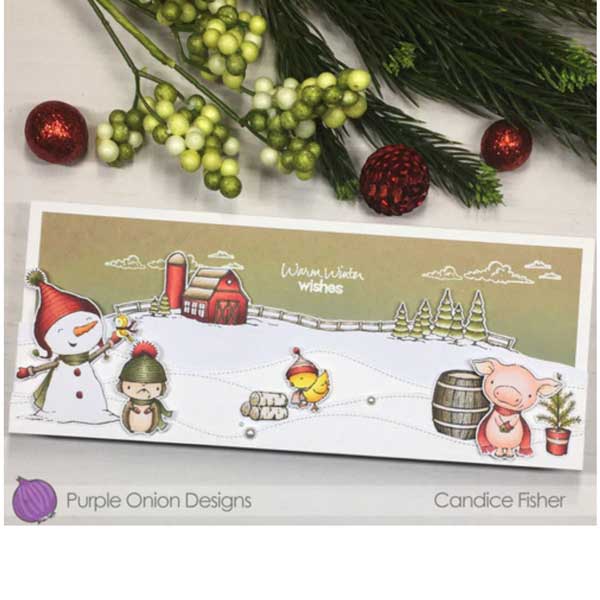 Purple Onion Designs Bianca &amp; Neve (Snowman with Winter Bird)